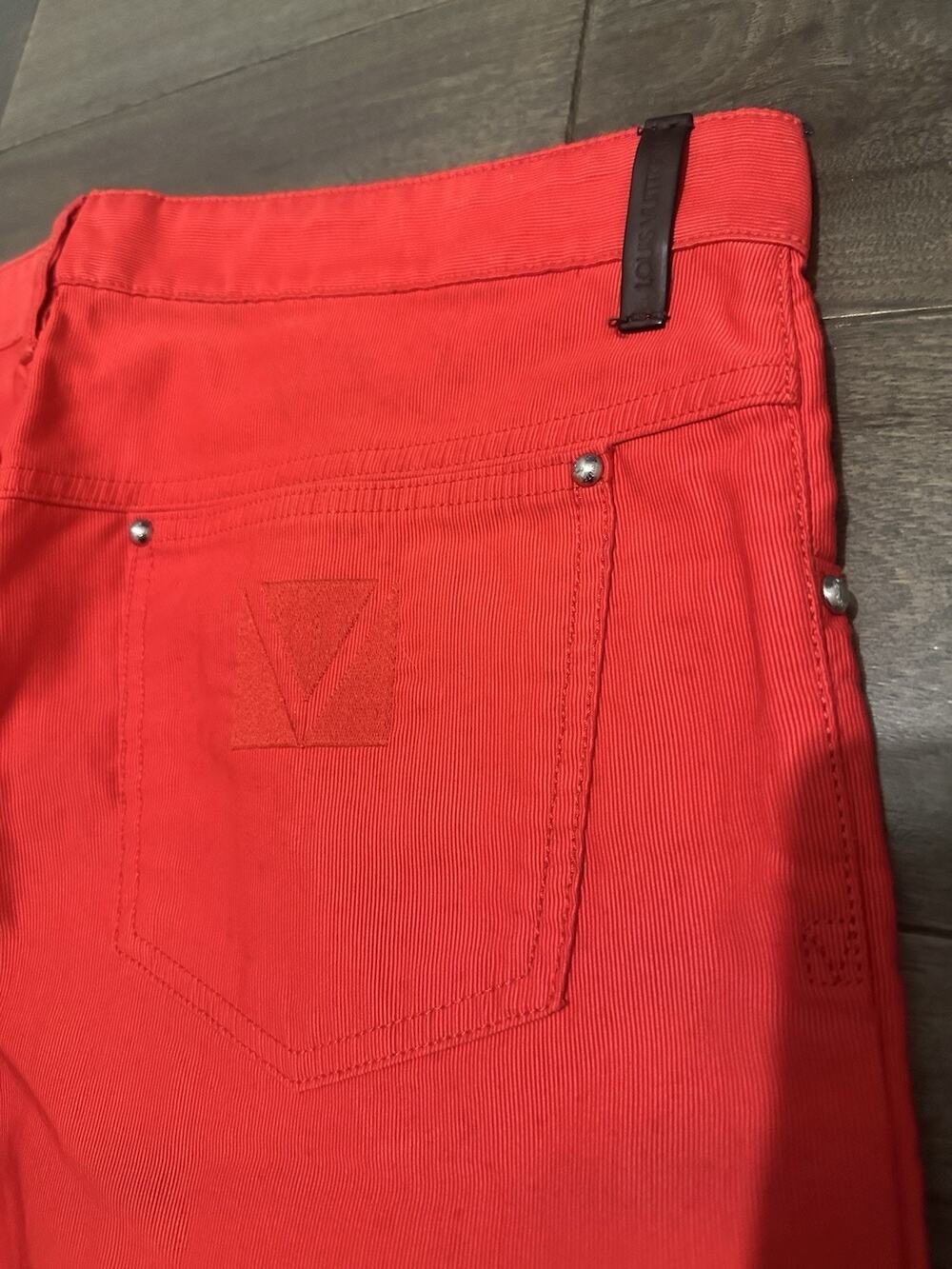 AUTHENTIC LOUIS VUITTON RED CORDUROY PANTS 32x28